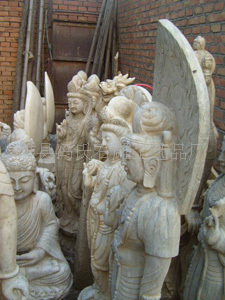 【供應【馮氏】仿古石雕 靠背佛像】價格,廠家,圖片,石膏、石料工藝品,雄縣馮氏石雕工藝品廠-