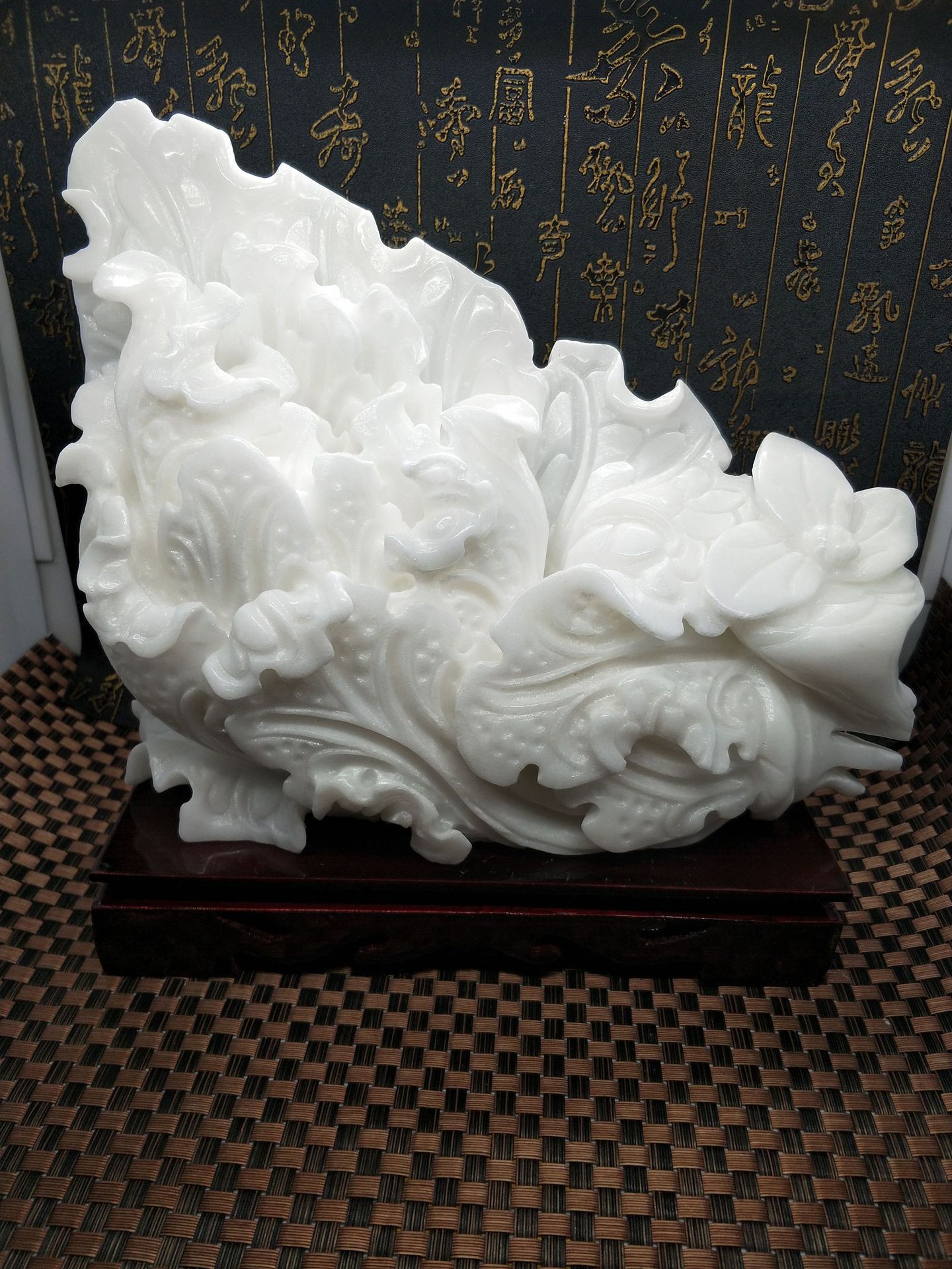 漢白玉白菜百財漢白玉石刻石雕創意時尚工藝品家居小擺件擺設