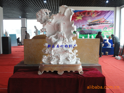 【供應漢白玉觀音雕像 石雕小工藝品 佛像觀音雕刻 石雕觀音FX-607】價格,廠家,圖片,石膏、石料工藝品,新樂市石材雕刻廠-